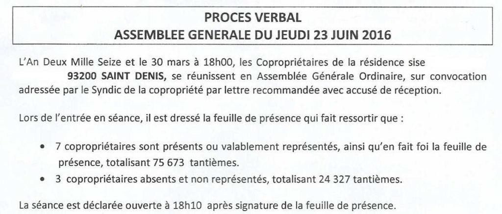 Modèle convocation assemblée générale syndic bénévole