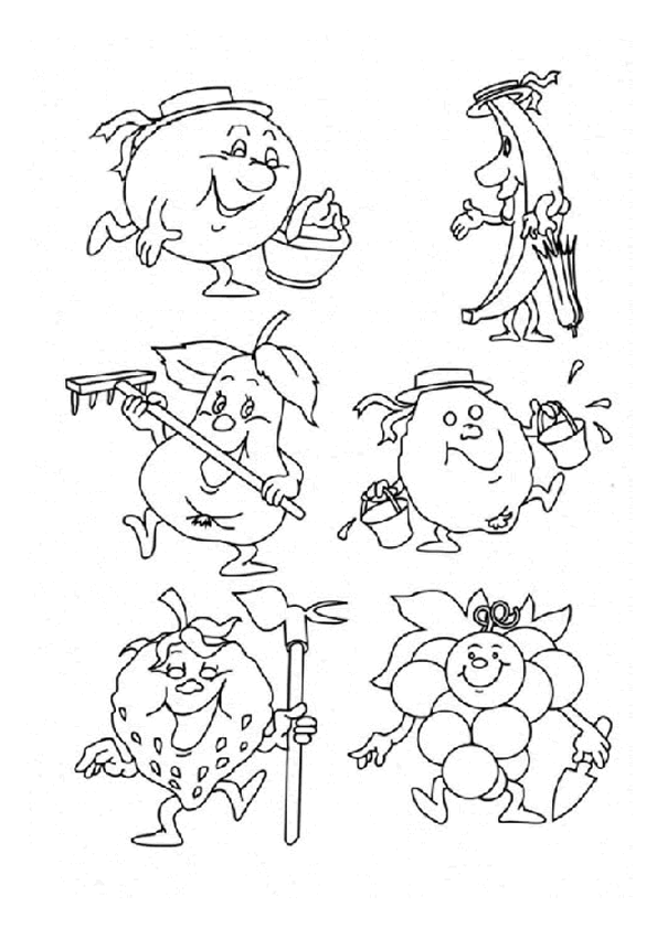 Coloriage légumes rigolos