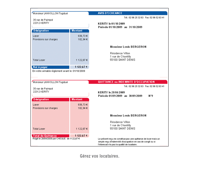 Modele de facture de loyer commercial