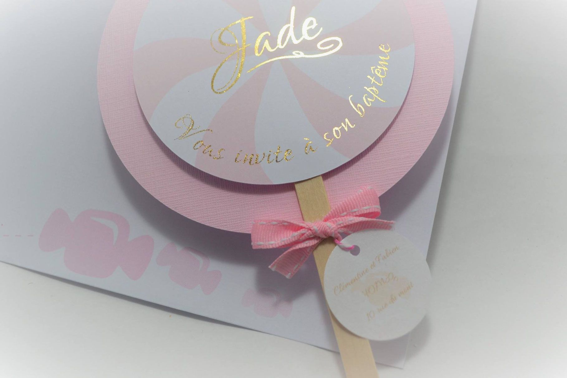 Faire part forme sucette