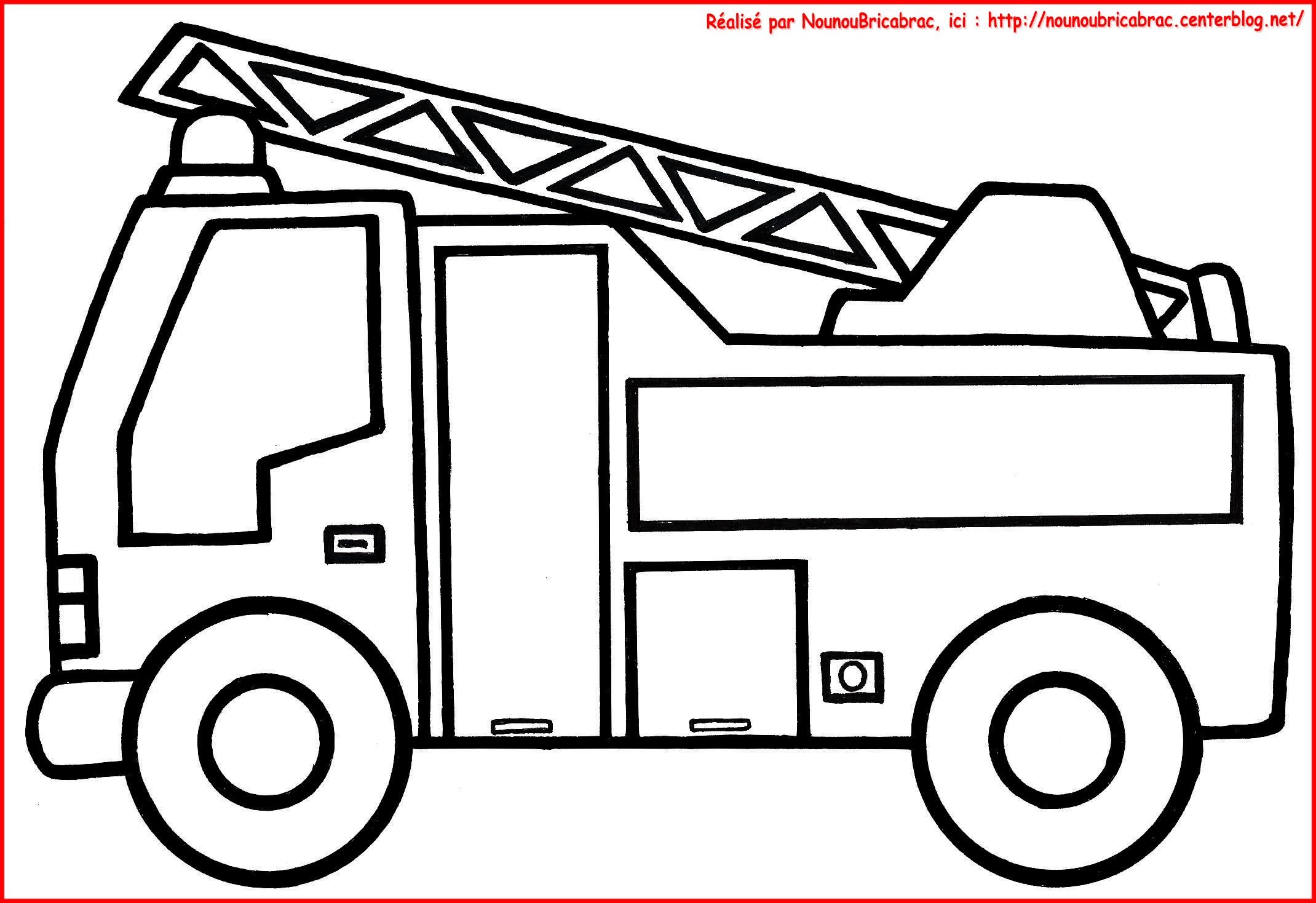 Image camion pompier coloriage