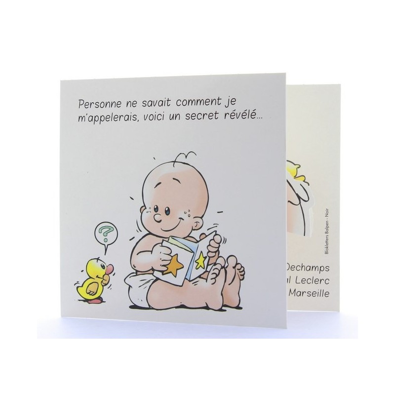 Faire part bapteme rigolo