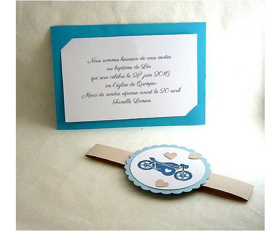 Faire part naissance moto bébé