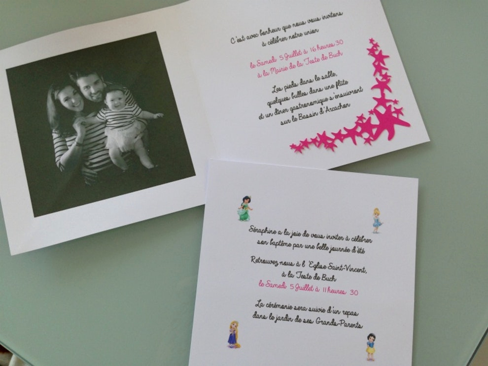 Faire part de mariage et bapteme en meme temps