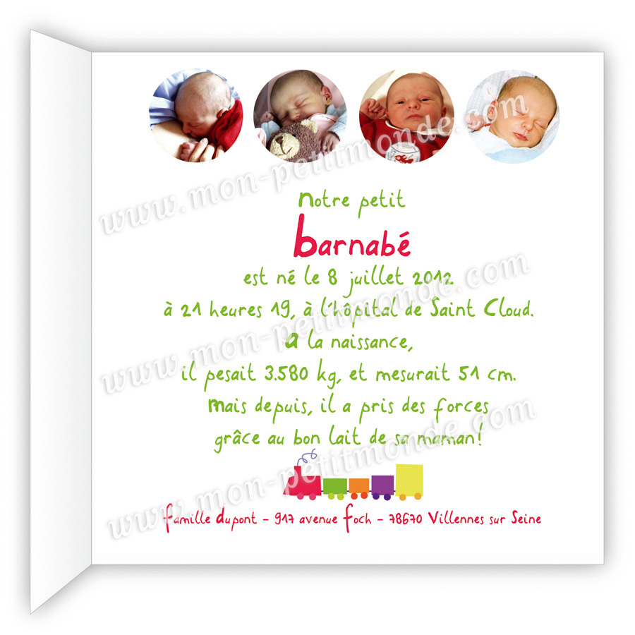 Invitation bapteme rigolo
