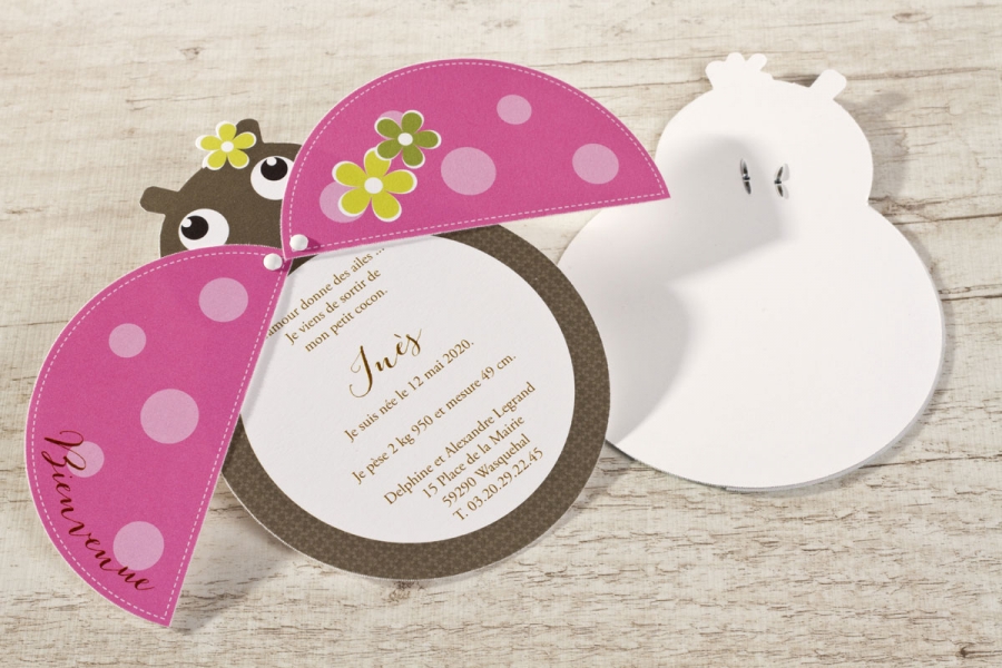 Faire part coccinelle bapteme