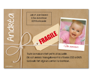 Faire part naissance humour avec photo