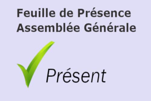 Modèle feuille de présence assemblée générale copropriété