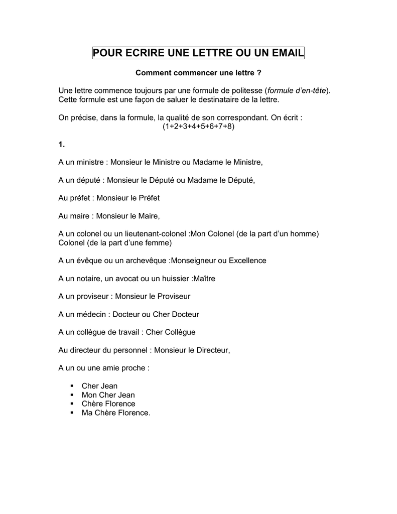 Formules de politesse lettre avocat