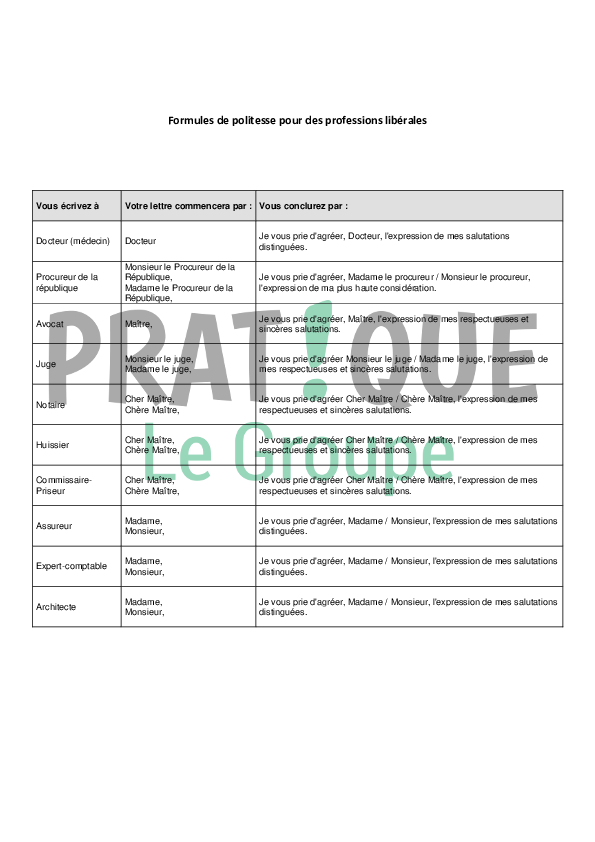 Formule politesse notaire