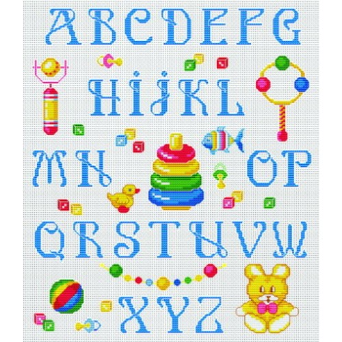 Abécédaire point de croix naissance gratuit