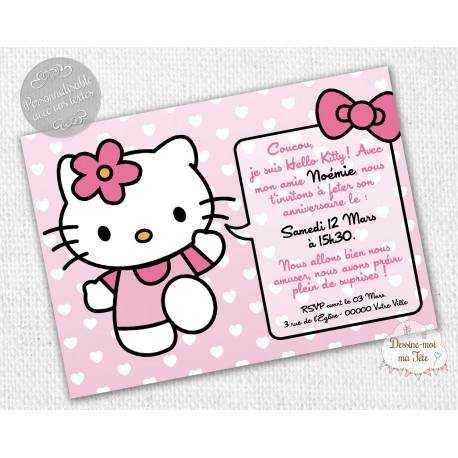Faire part anniversaire hello kitty