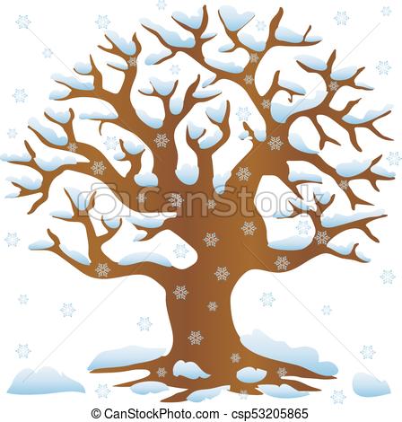 Arbre en hiver dessin