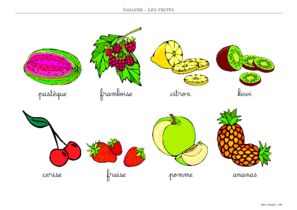 Imagier fruits à imprimer