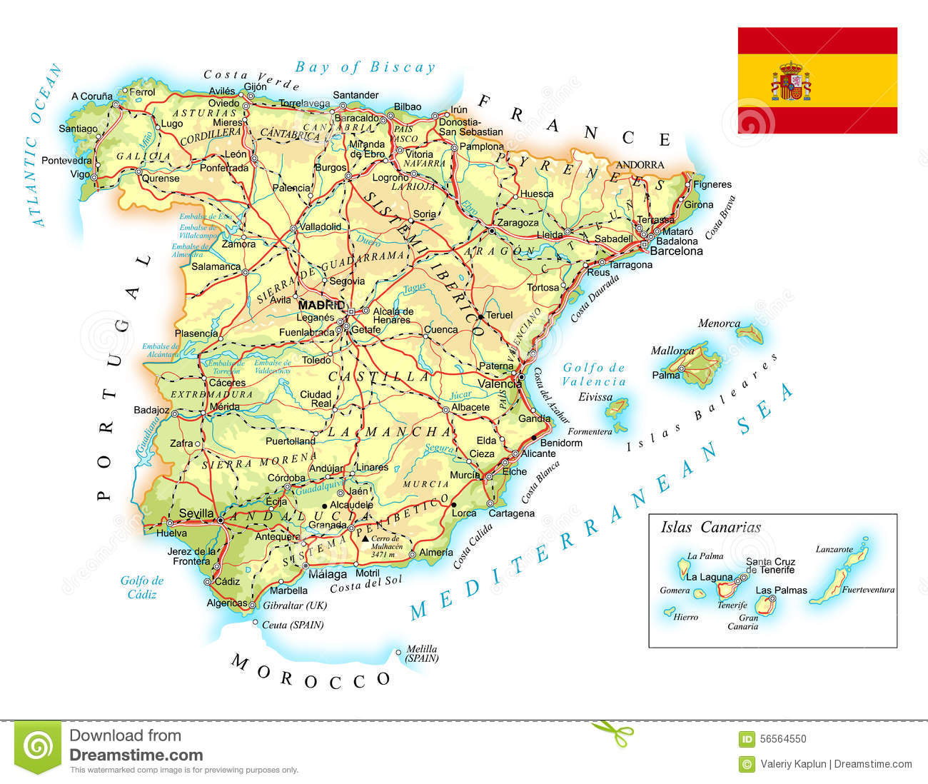 Carte pays basque espagnol détaillée
