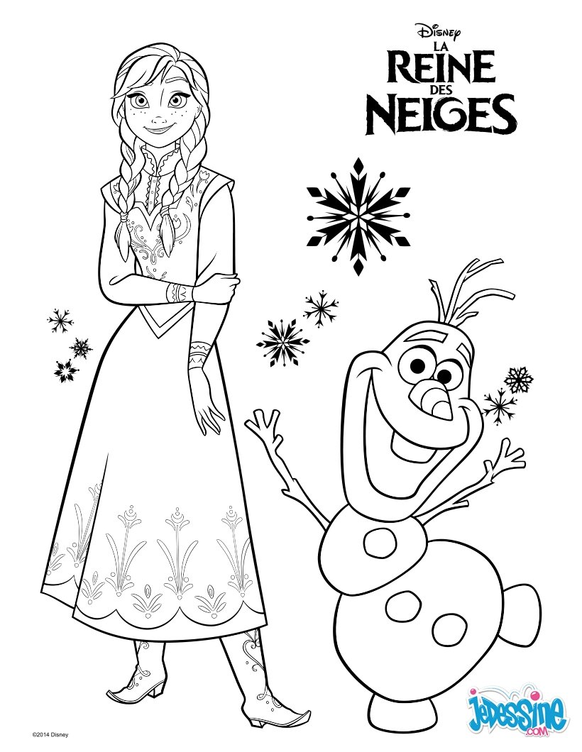 Image reine des neiges à colorier