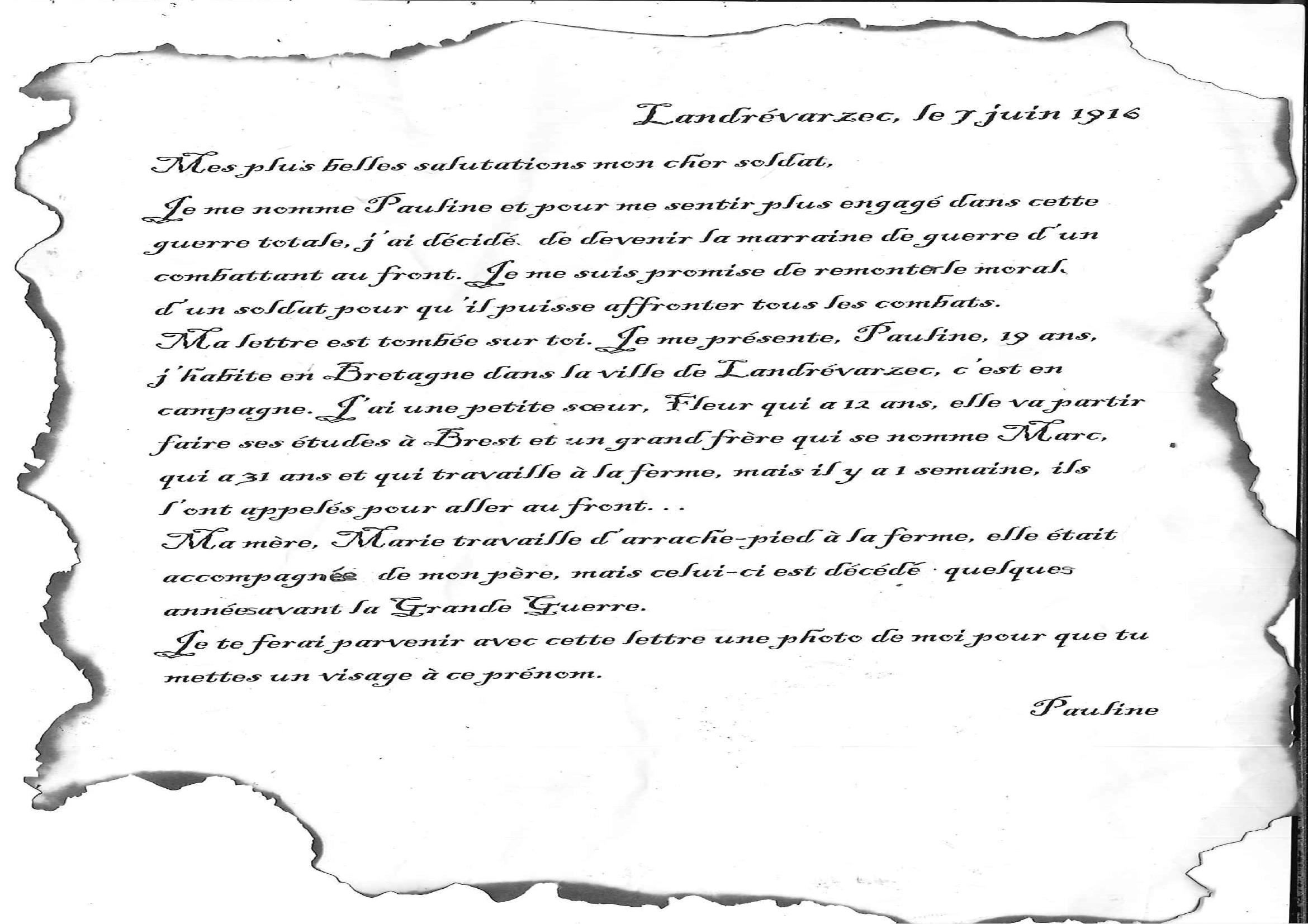 Lettre pour ma marraine