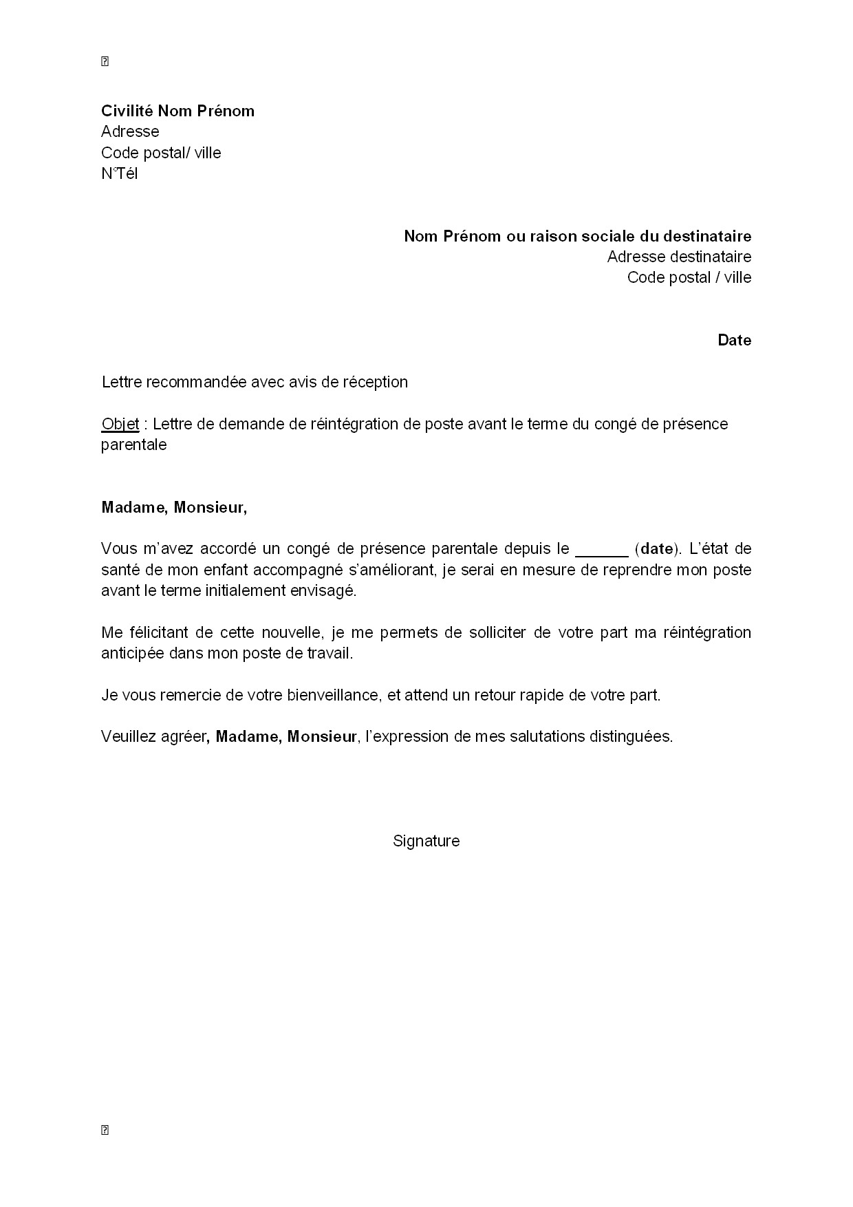 Modele de lettre de plainte contre un collègue