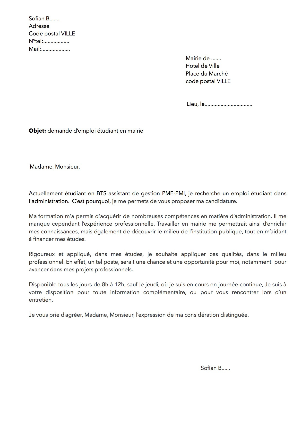 Lettre demande de salle association