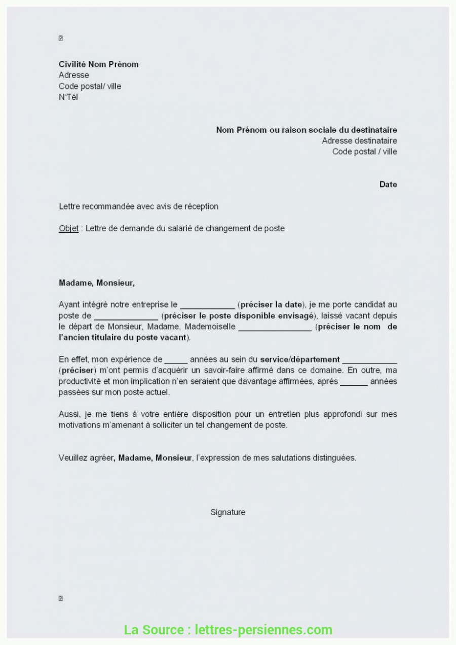 Lettre de déception professionnelle