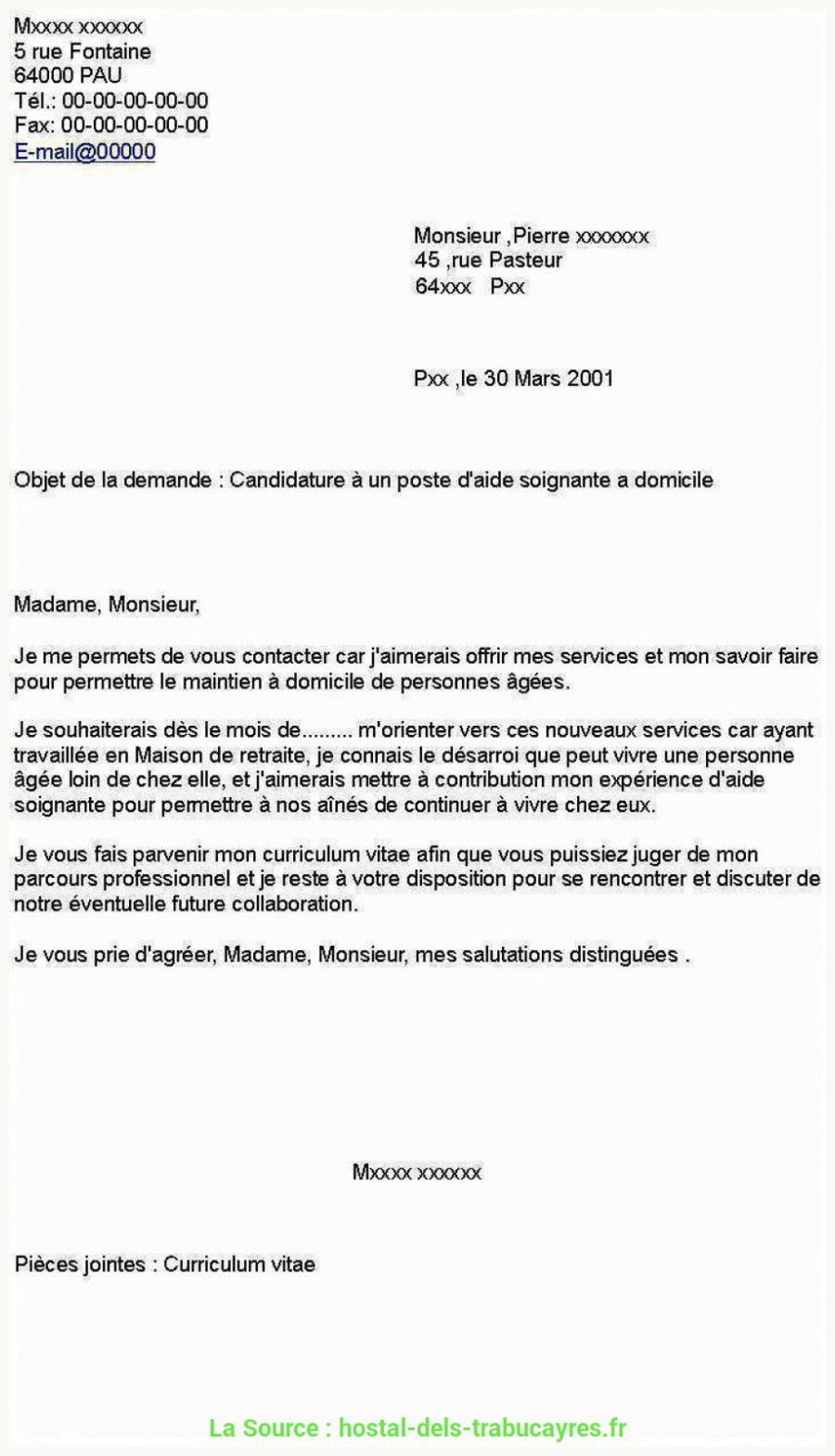 Lettre de motivation secretaire mairie