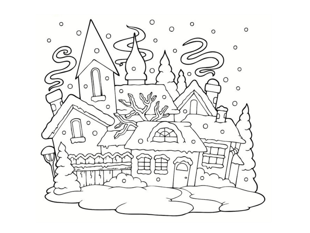 Image hiver à colorier