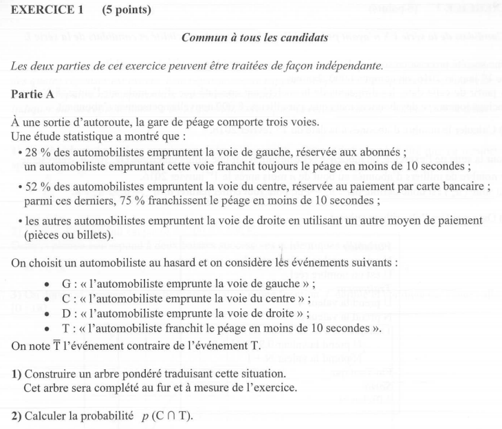Ilemaths sujet bac