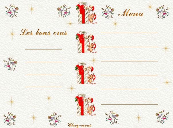 Menu nouvel an a imprimer