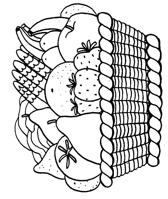 Dessin de panier de fruits