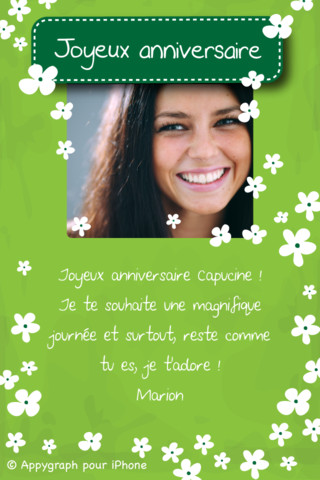 Carte anniversaire virtuelle avec photo personnalisée