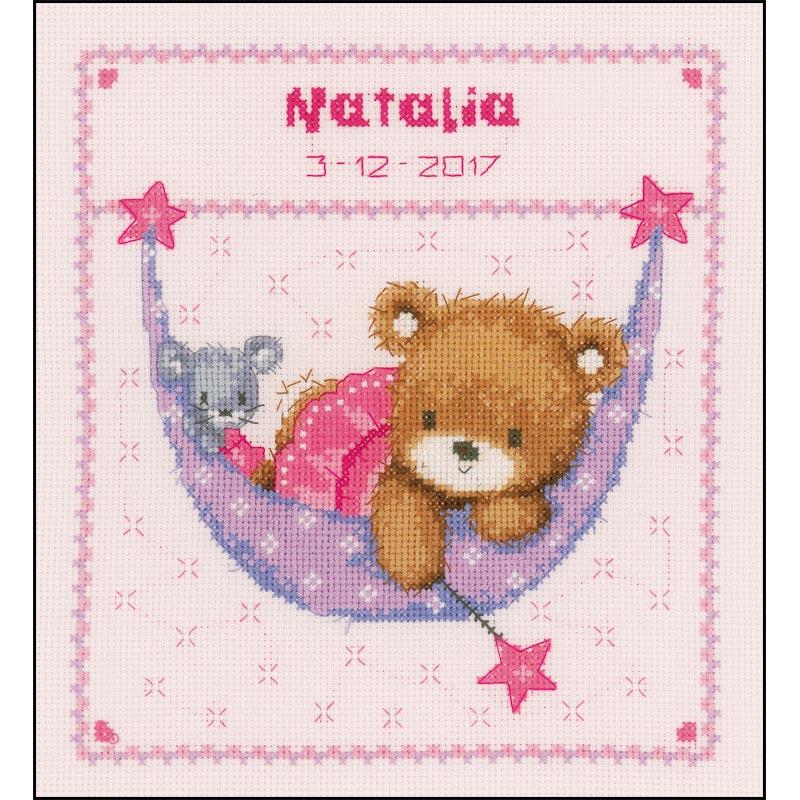 Grille point de croix naissance fille gratuit