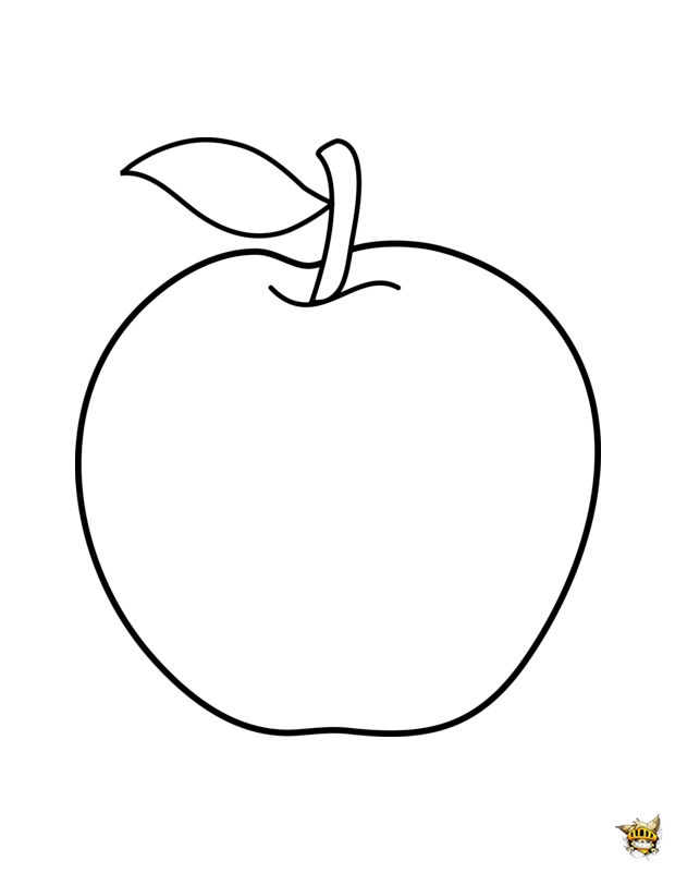Dessin pomme a colorier