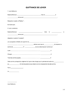 Quittance de loyer excel gratuit