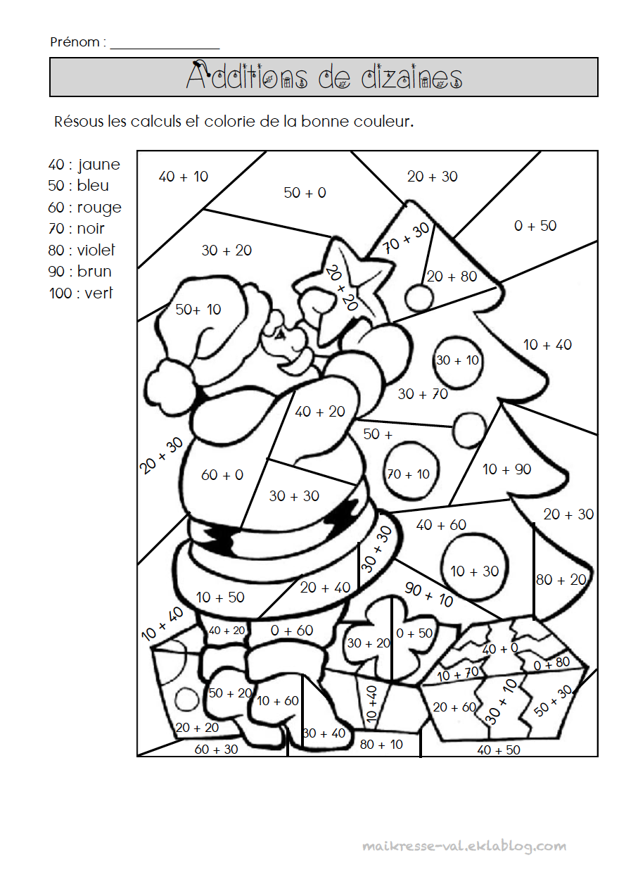 Coloriage magique ce1 noel