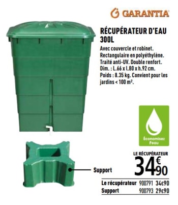 Brico depot recuperateur d'eau de pluie