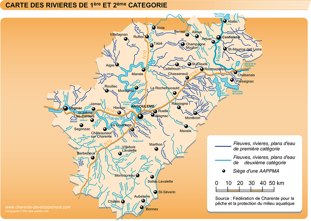 Charente fleuve carte