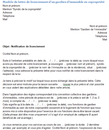 Lettre demission syndic