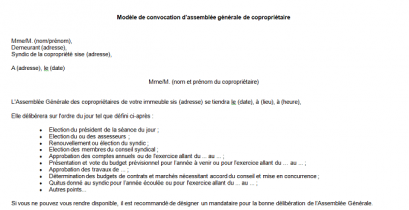 Modele appel de fonds copropriété