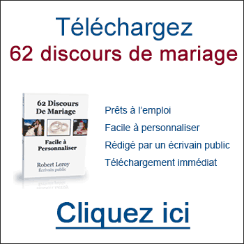 Discours de la marraine pour un mariage