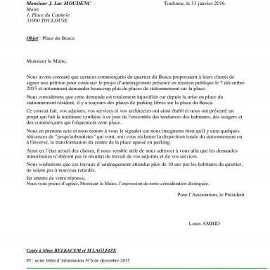 Lettre demande de salle mairie pour association