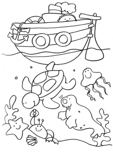 Coloriage vacances plage