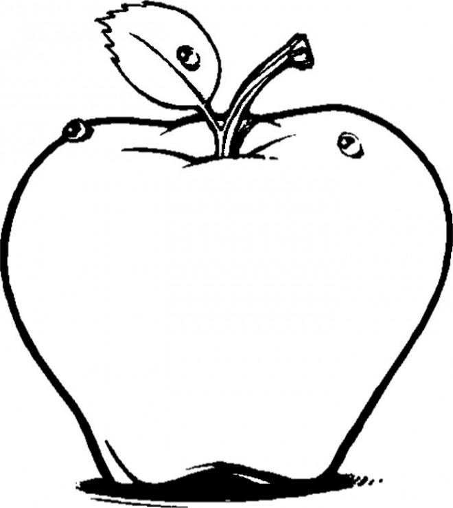 Image de pomme a colorier