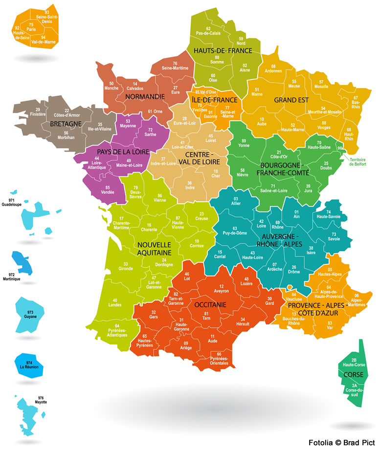 Carte officielle des nouvelles régions